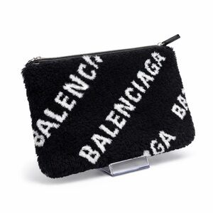 Balenciaga Genuine Shearling Pouch